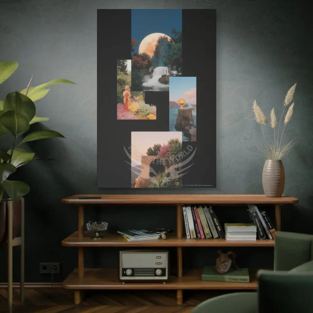 3D Black Block Multiverse Canvas Print — Dimensional Wall Art Canvas