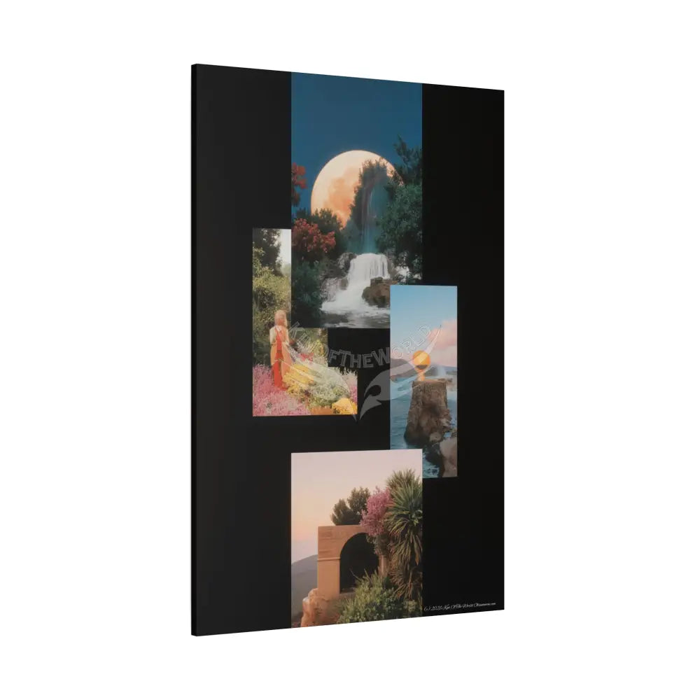 3D Black Block Multiverse Canvas Print — Dimensional Wall Art Canvas