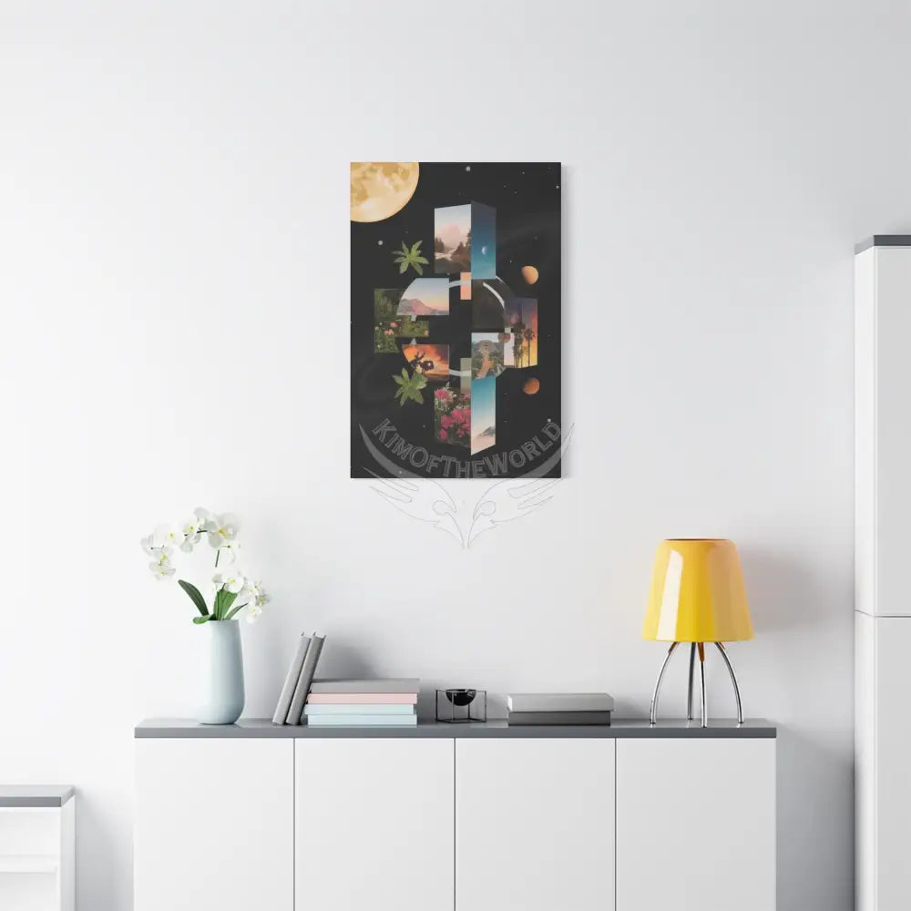 3D Black Block Multiverse Canvas Print — Dimensional Wall Art Canvas