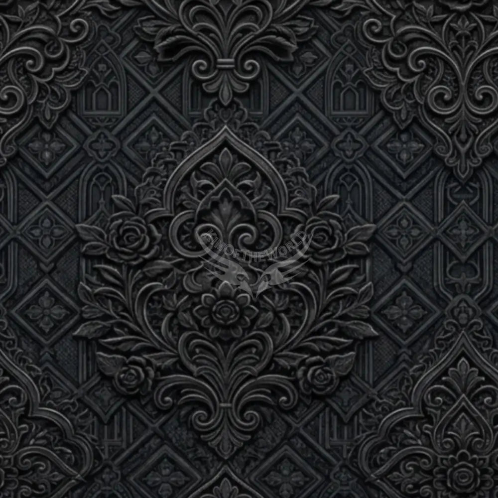 3D Black Gothic Floral Design Unpasted Mural Wallpaper 144’’x100’’ 144’’x100’’ Wall Coverings
