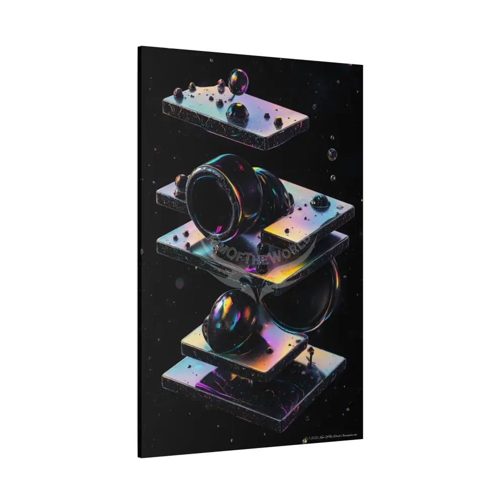 3D Black Iridescent Block Canvas Print — Dimensional Wall Art Canvas