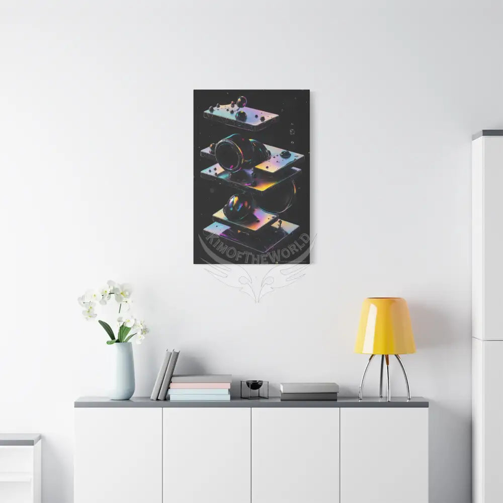 3D Black Iridescent Block Canvas Print — Dimensional Wall Art Canvas