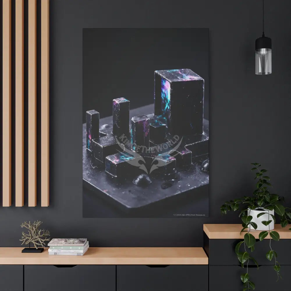 3D Black Iridescent Block Canvas Print — Dimensional Wall Art Canvas