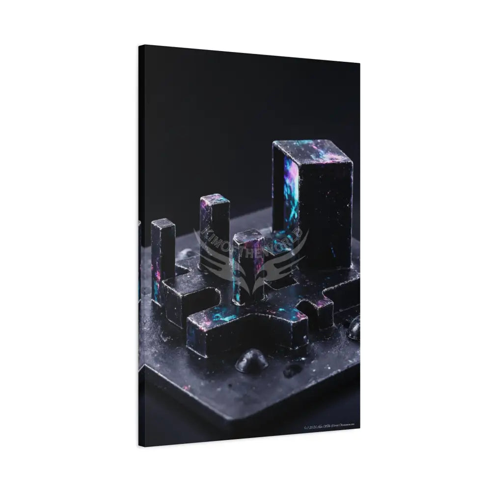 3D Black Iridescent Block Canvas Print — Dimensional Wall Art Canvas