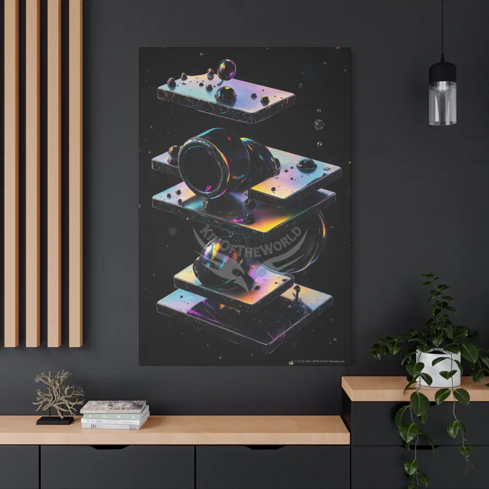 3D Black Iridescent Block Canvas Print — Dimensional Wall Art Canvas