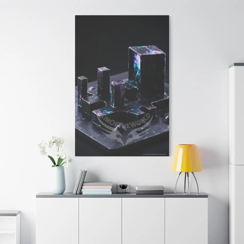3D Black Iridescent Block Canvas Print — Dimensional Wall Art Canvas