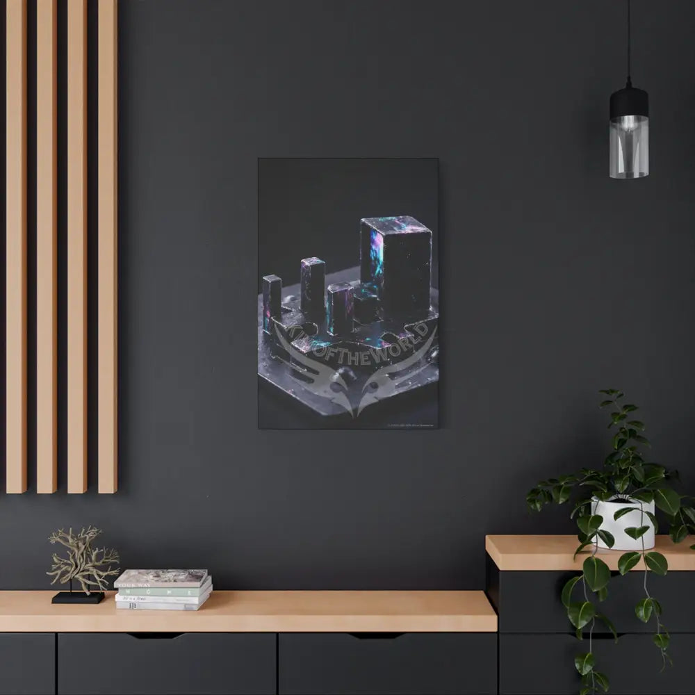 3D Black Iridescent Block Canvas Print — Dimensional Wall Art Canvas