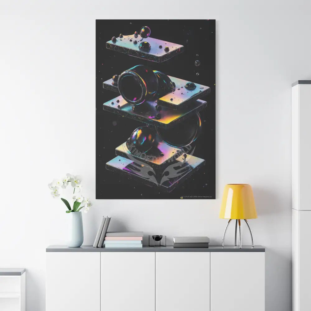 3D Black Iridescent Block Canvas Print — Dimensional Wall Art Canvas