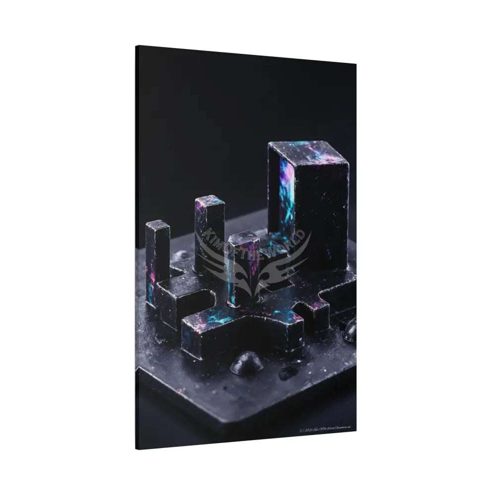 3D Black Iridescent Block Canvas Print — Dimensional Wall Art Canvas