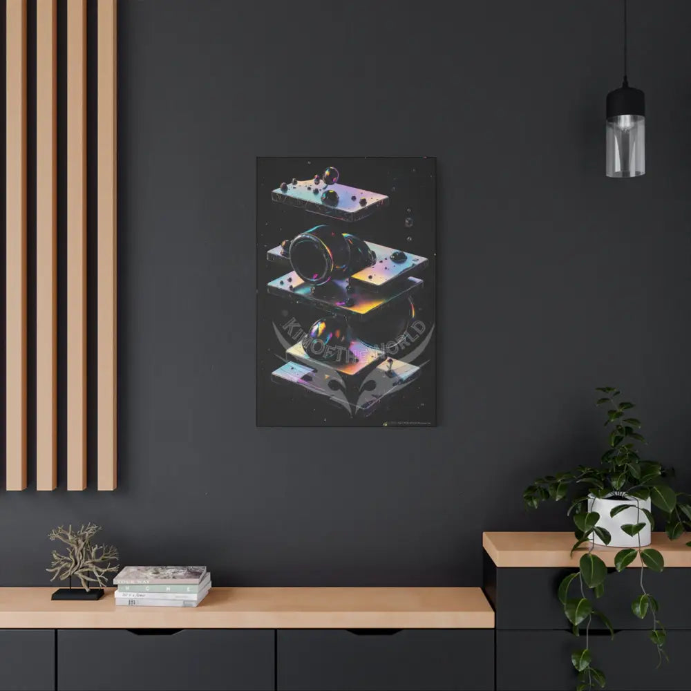 3D Black Iridescent Block Canvas Print — Dimensional Wall Art Canvas