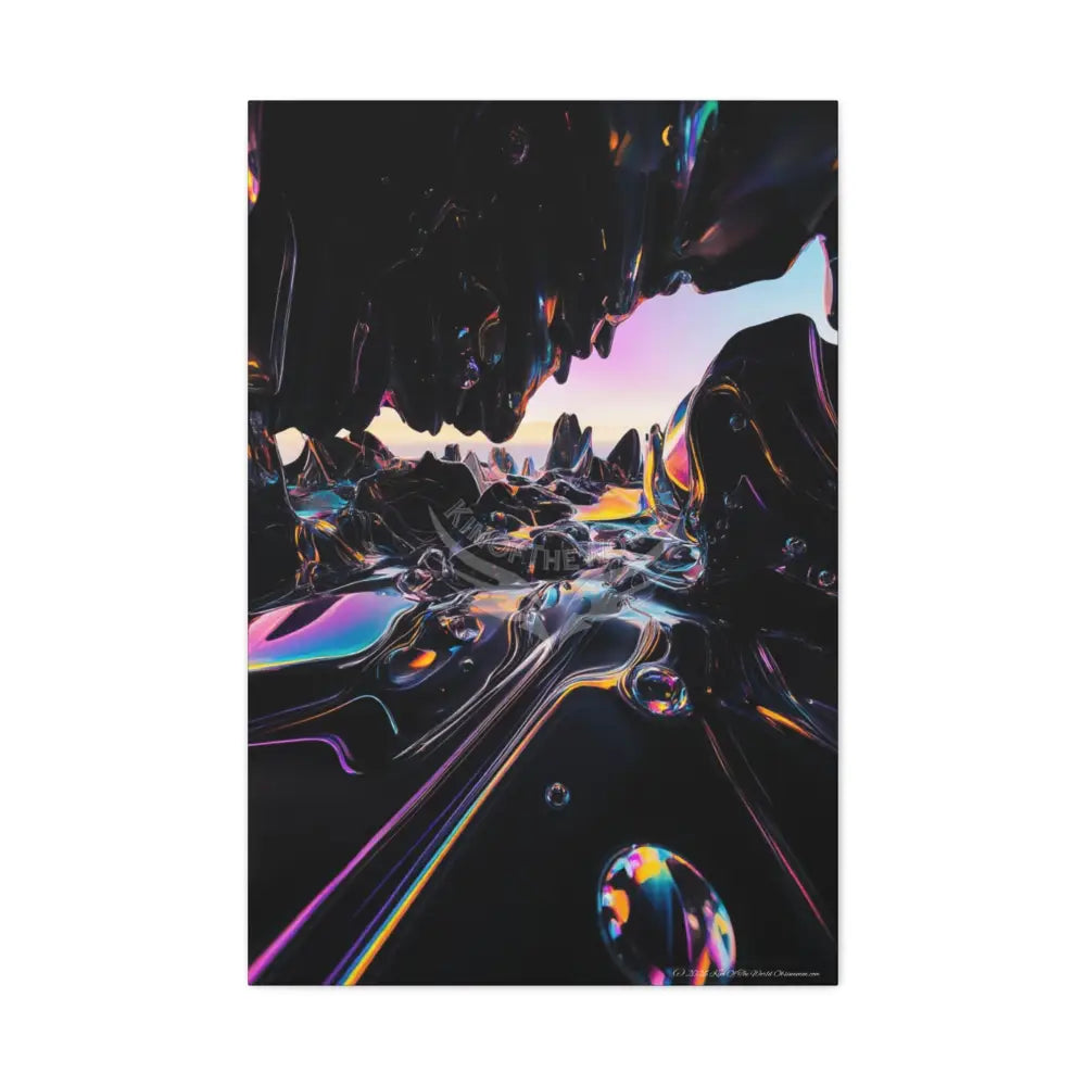 3D Black Iridescent Lens Canvas Print — Dimensional Wall Art 24’’ x 36’’ (Vertical) / 1.25’’ Canvas