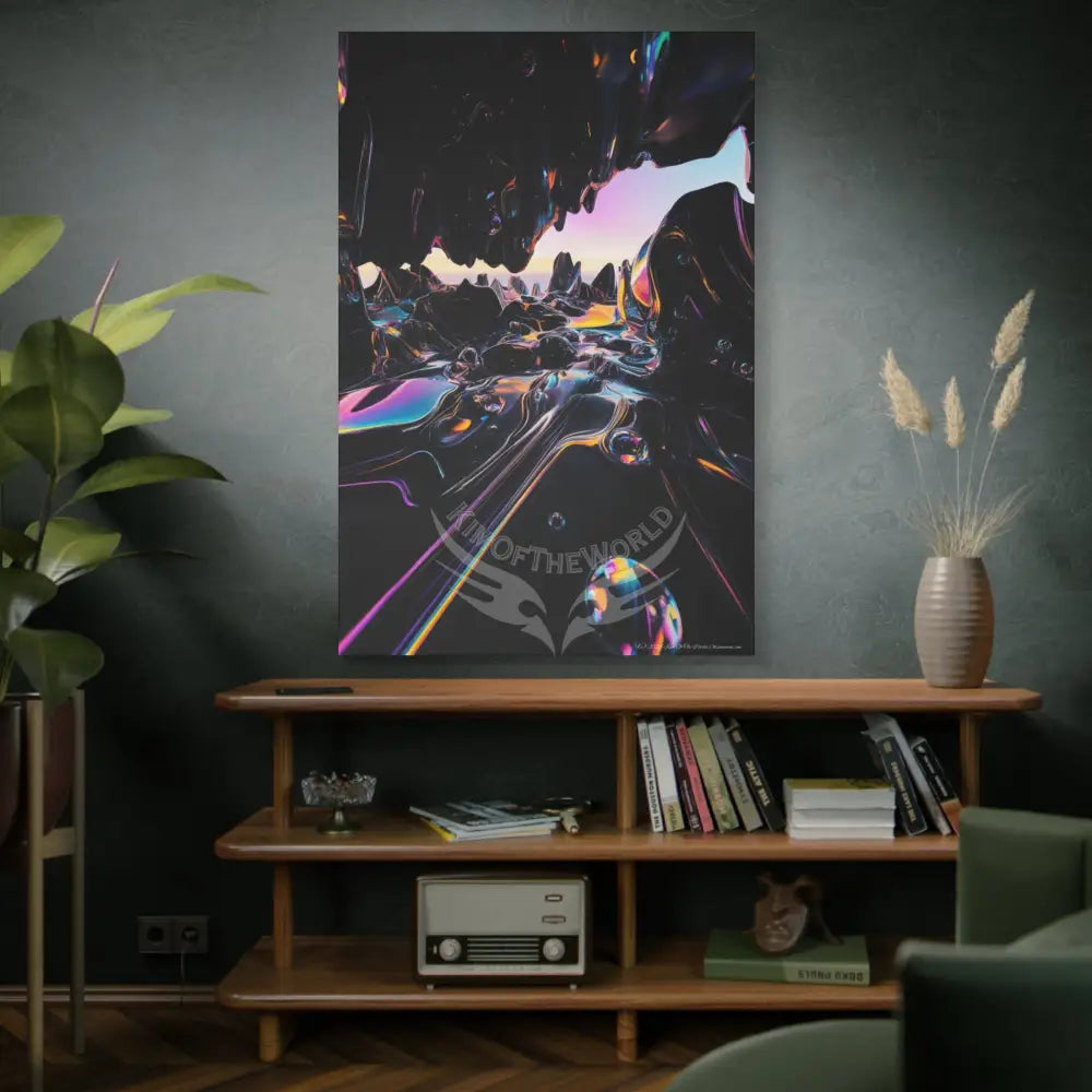 3D Black Iridescent Lens Canvas Print — Dimensional Wall Art Canvas