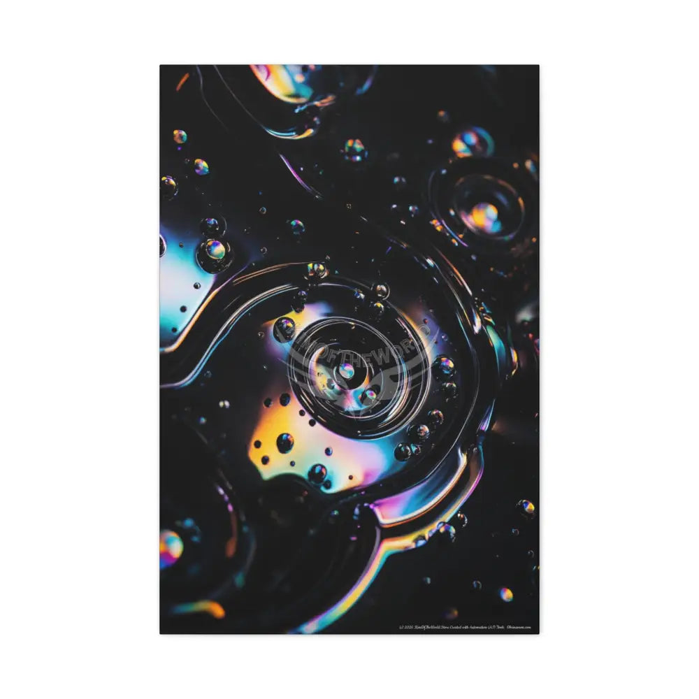 3D Black Liquid Lens Multiverse Canvas Print — Dimensional Wall Art 24’’ x 36’’ (Vertical) / 1.25’’ Canvas