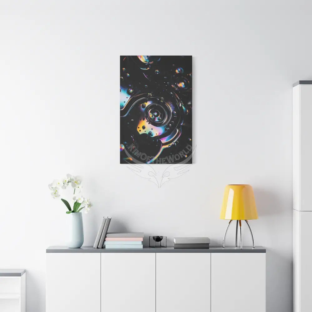 3D Black Liquid Lens Multiverse Canvas Print — Dimensional Wall Art Canvas