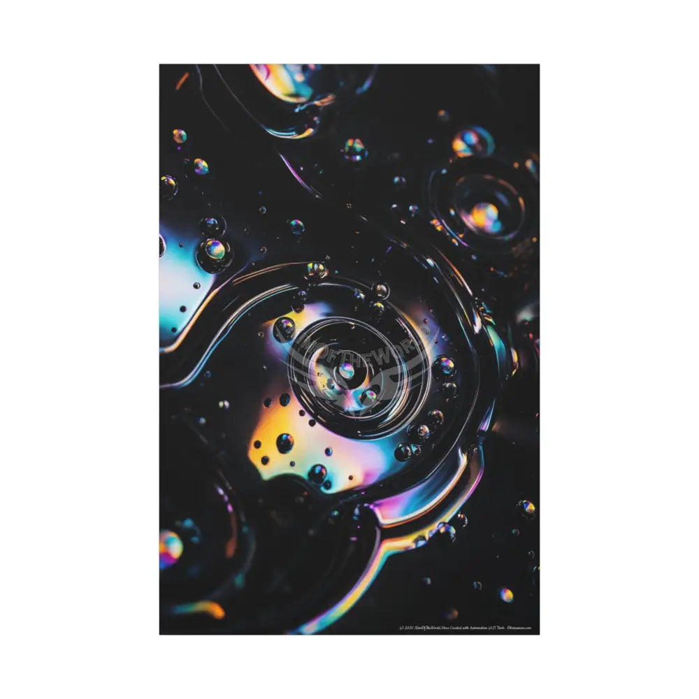 3D Black Liquid Lens Multiverse Canvas Print — Dimensional Wall Art 40’’ x 60’’ (Vertical) / 1.25’’ Canvas