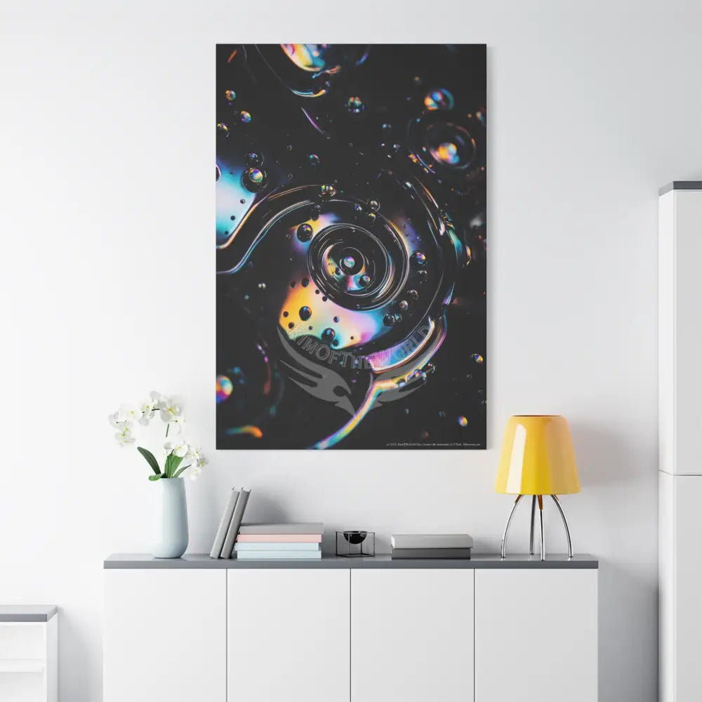 3D Black Liquid Lens Multiverse Canvas Print — Dimensional Wall Art Canvas