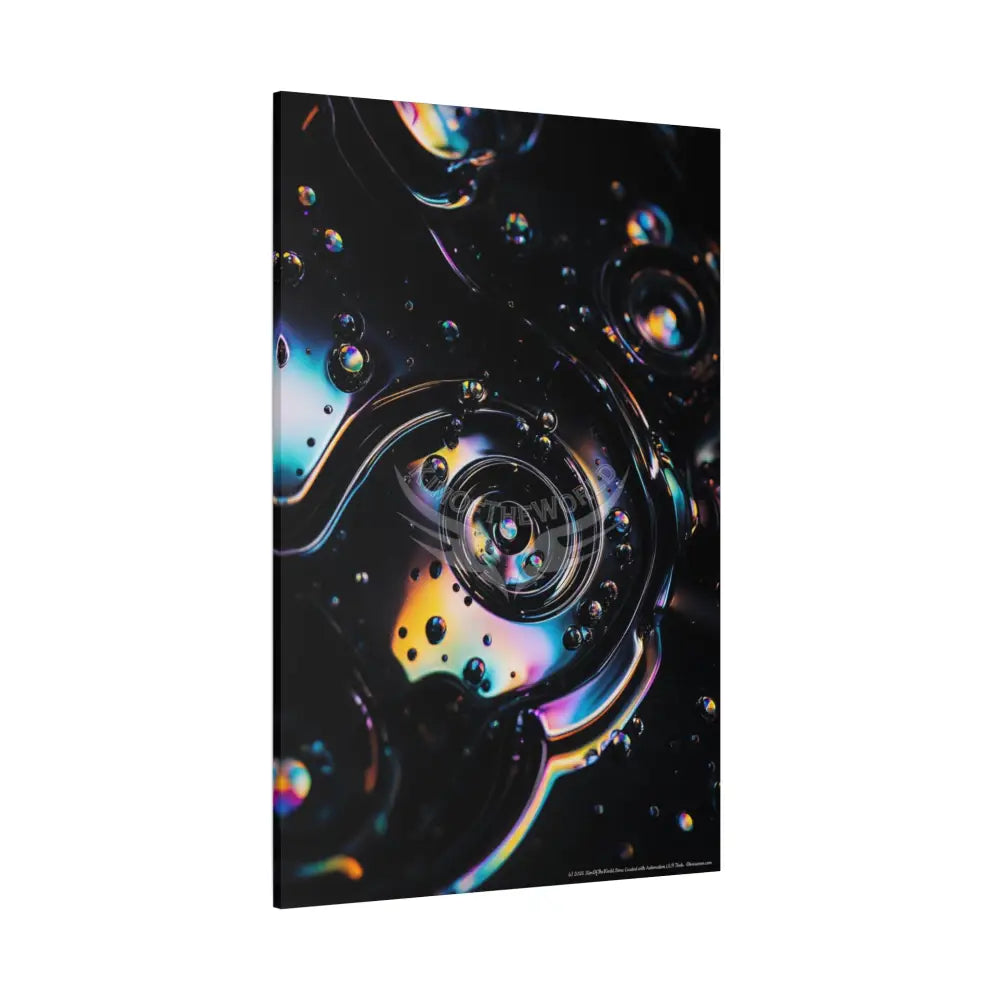 3D Black Liquid Lens Multiverse Canvas Print — Dimensional Wall Art Canvas