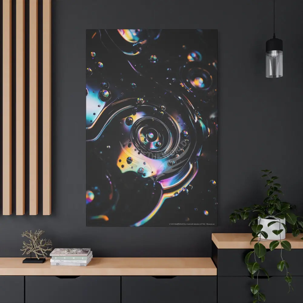 3D Black Liquid Lens Multiverse Canvas Print — Dimensional Wall Art Canvas