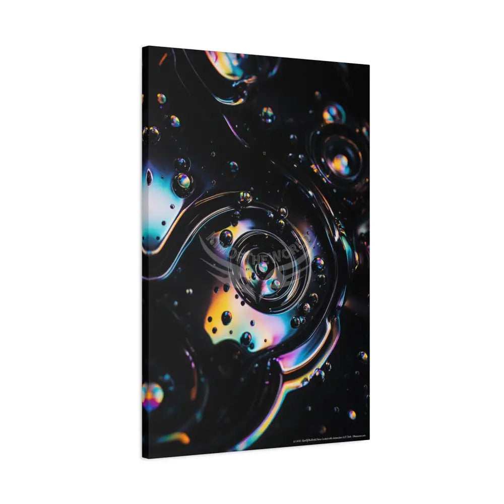3D Black Liquid Lens Multiverse Canvas Print — Dimensional Wall Art Canvas