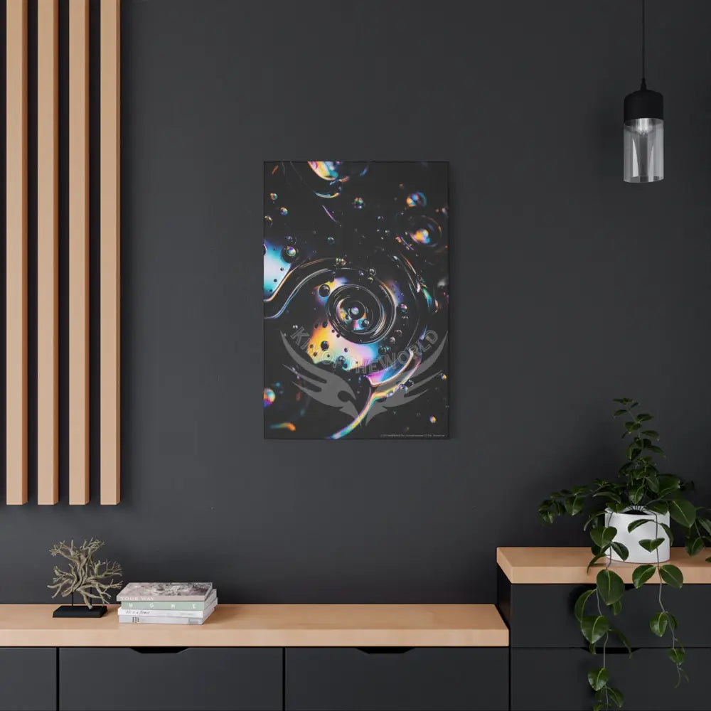 3D Black Liquid Lens Multiverse Canvas Print — Dimensional Wall Art Canvas