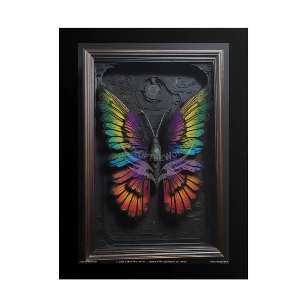 3D Black Matte Gothic Spectrum Butterfly Florals & Winged Creatures - Rolled Posters 18″ x 24″ (Vertical) / Matte Poster