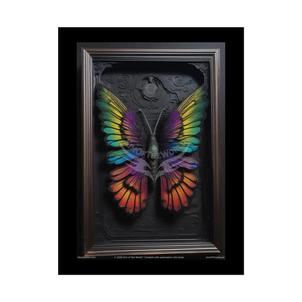 3D Black Matte Gothic Spectrum Butterfly Florals & Winged Creatures - Rolled Posters 18″ x 24″ (Vertical) / Semi Glossy