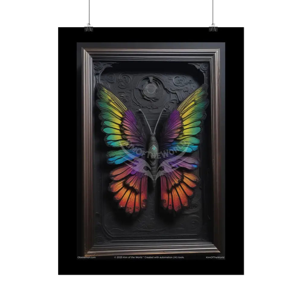 3D Black Matte Gothic Spectrum Butterfly Florals & Winged Creatures - Rolled Posters Poster