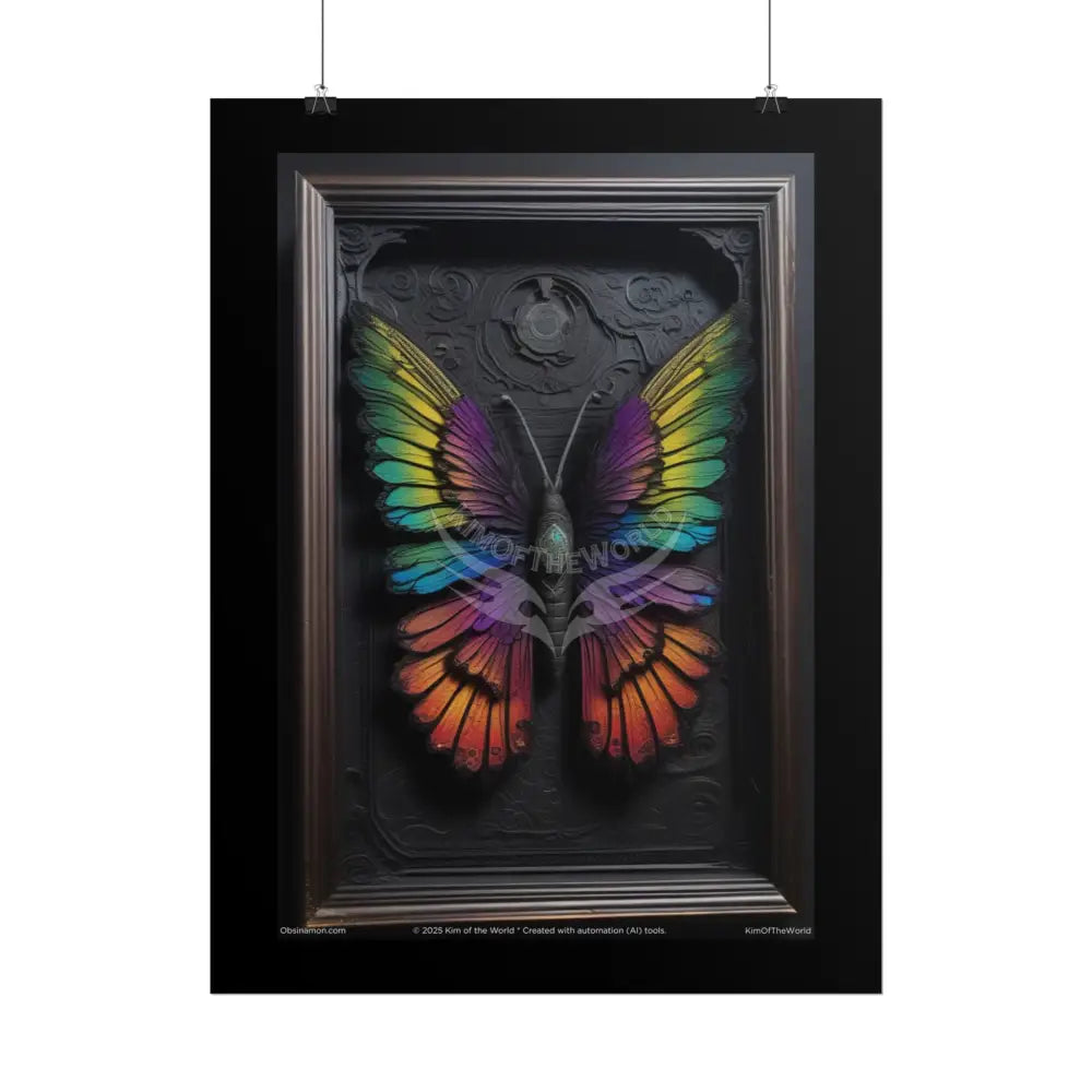 3D Black Matte Gothic Spectrum Butterfly Florals & Winged Creatures - Rolled Posters Poster