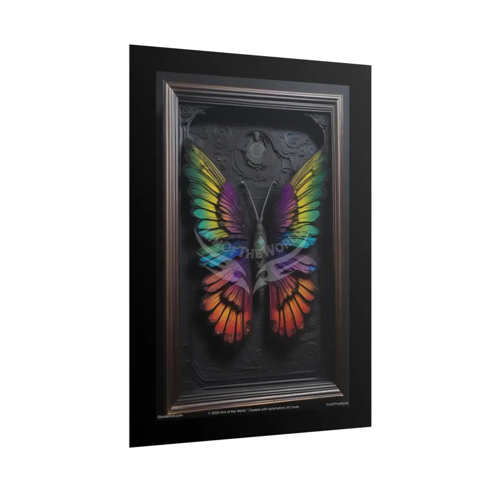 3D Black Matte Gothic Spectrum Butterfly Florals & Winged Creatures - Rolled Posters Poster