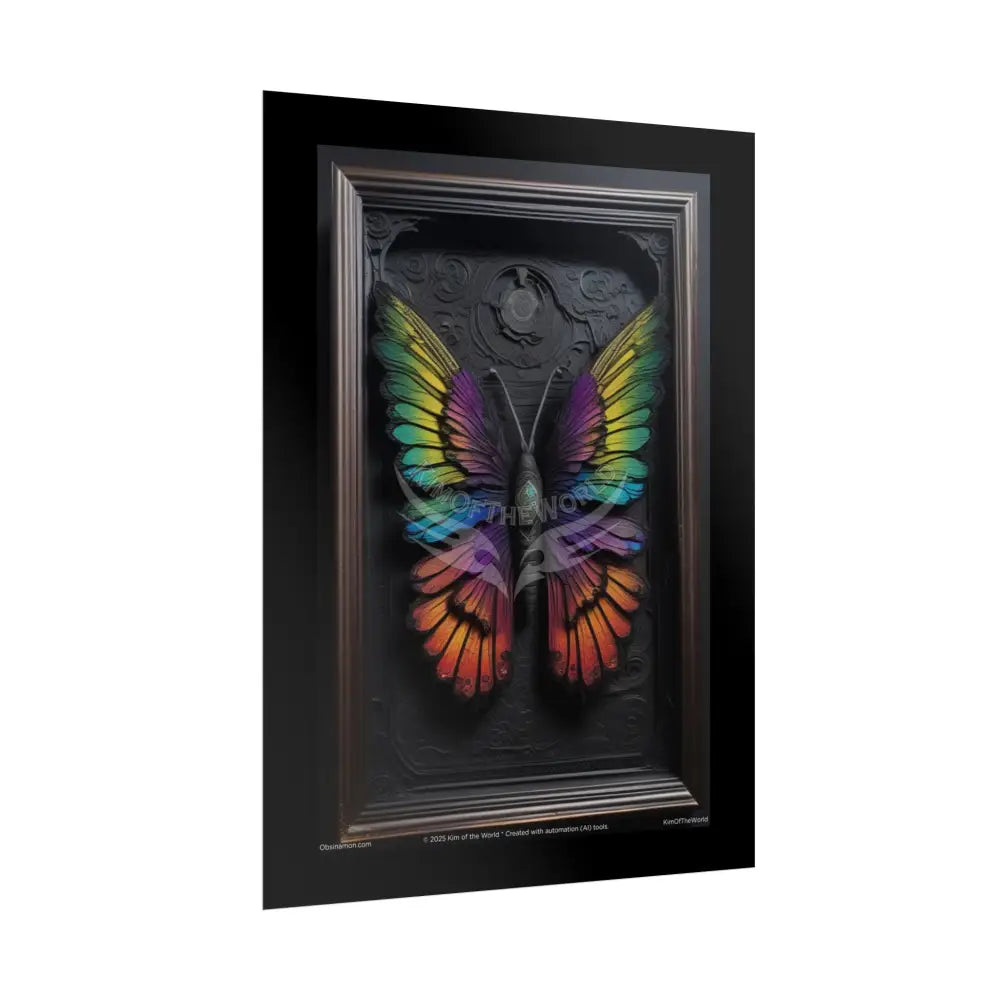 3D Black Matte Gothic Spectrum Butterfly Florals & Winged Creatures - Rolled Posters Poster