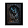 3D Black Matte Gothic Spectrum Weird Raven Florals & Winged Creatures - Rolled Posters 18″ x 24″ (Vertical) / Semi