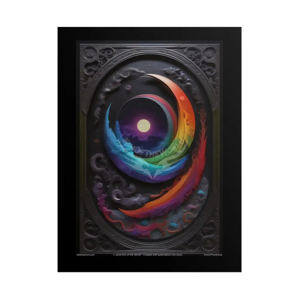 3D Black Matte with Spectrum Moon Gothic Rolled Posters 18″ x 24″ (Vertical) / Matte Poster