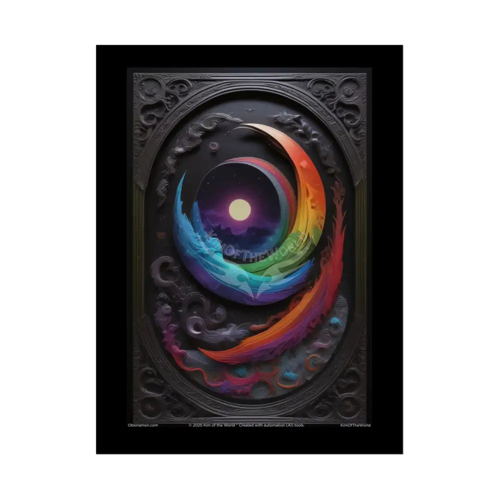 3D Black Matte with Spectrum Moon Gothic Rolled Posters 18″ x 24″ (Vertical) / Semi Glossy Poster