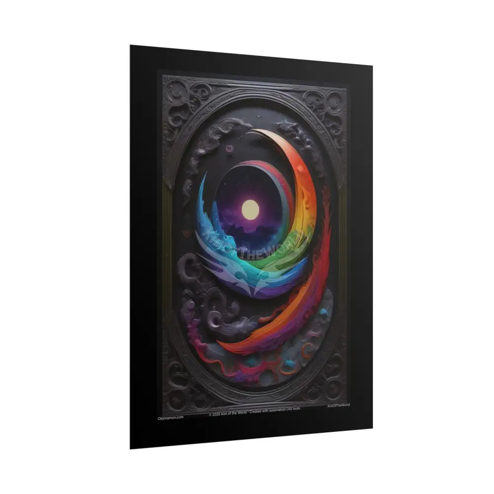3D Black Matte with Spectrum Moon Gothic Rolled Posters Poster