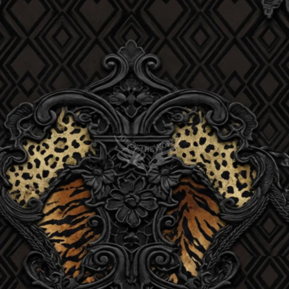 3D Black Steampunk Gothic Tiger Print Unpasted Mural Wallpaper 144’’x100’’ 144’’x100’’ Wall Coverings