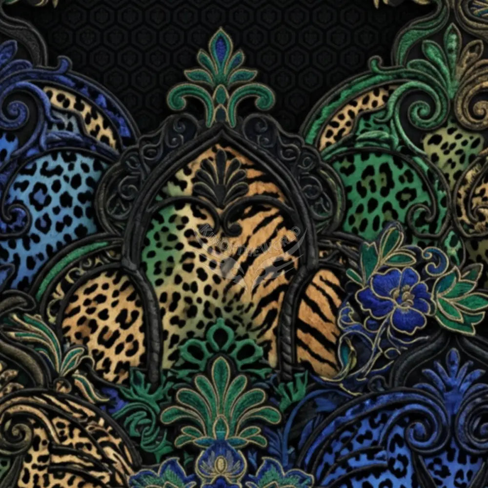 3D Black Yellow Blue Animal Print Unpasted Mural Wallpaper 144’’x100’’ 144’’x100’’ Wall Coverings
