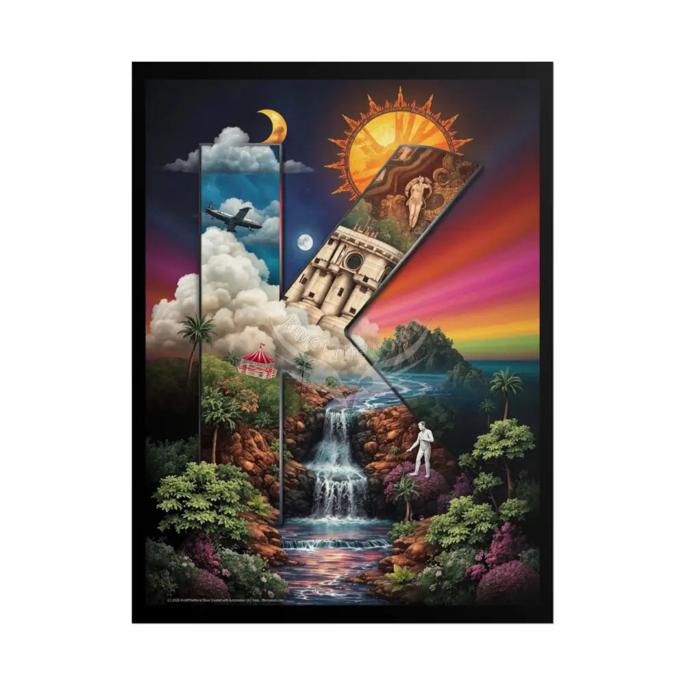 3D Block ’K’ Letter Initial Poster — Personalized Rolled Poster for Kids’ Rooms Classrooms & Homeschool 18″ x 24″