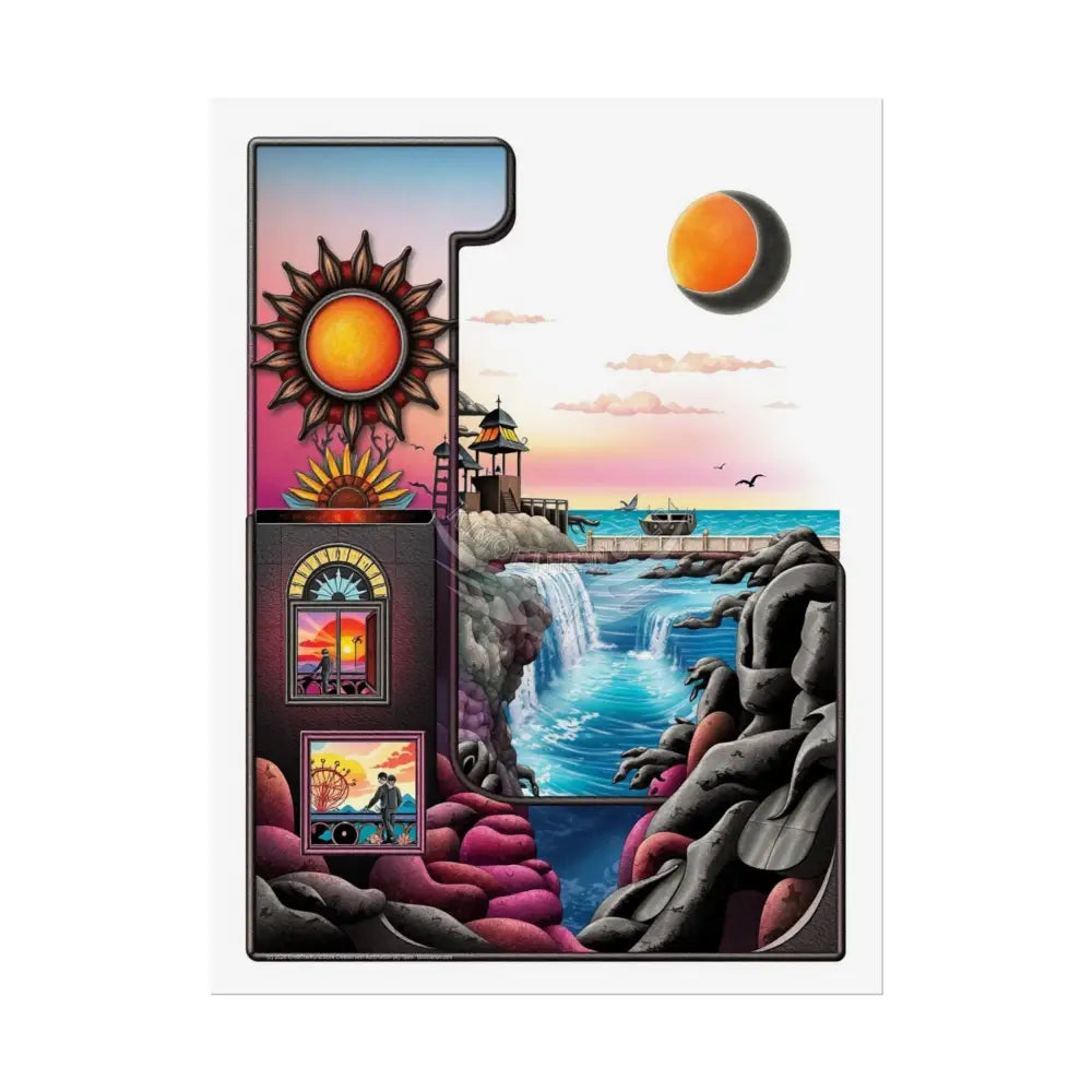 3D Block ’L’ Letter Initial Poster — Personalized Rolled Poster for Kids’ Rooms Classrooms & Homeschool 18″ x 24″