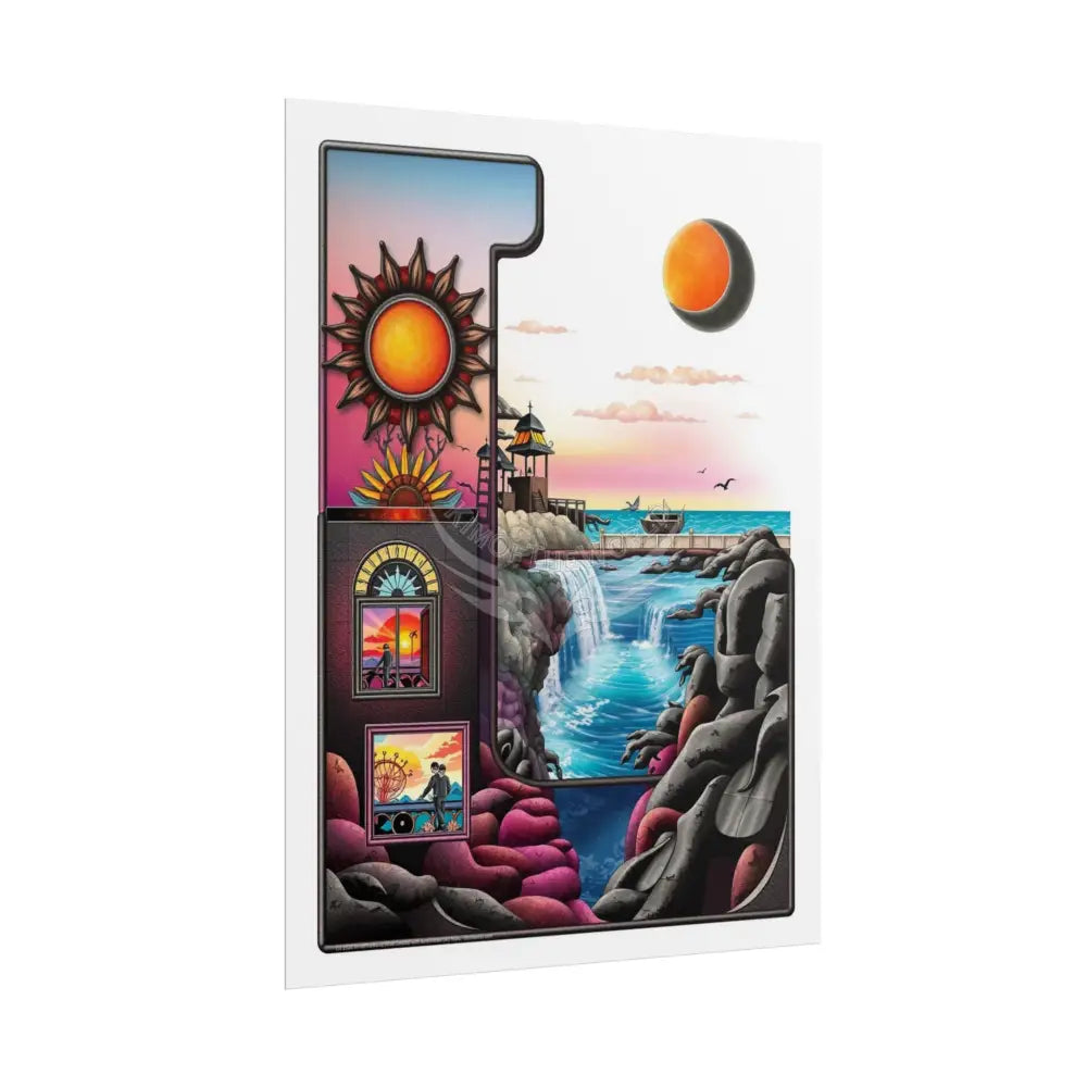 3D Block ’L’ Letter Initial Poster — Personalized Rolled Poster for Kids’ Rooms Classrooms & Homeschool Poster