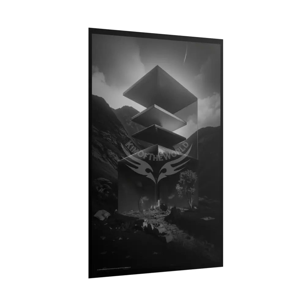 3D Block Levels Goth Landscape Poster — Colorful Rolled Art Print Poster