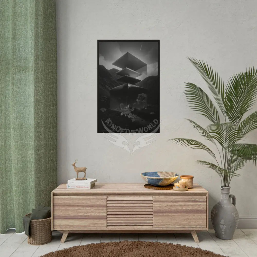 3D Block Levels Goth Landscape Poster — Colorful Rolled Art Print Poster