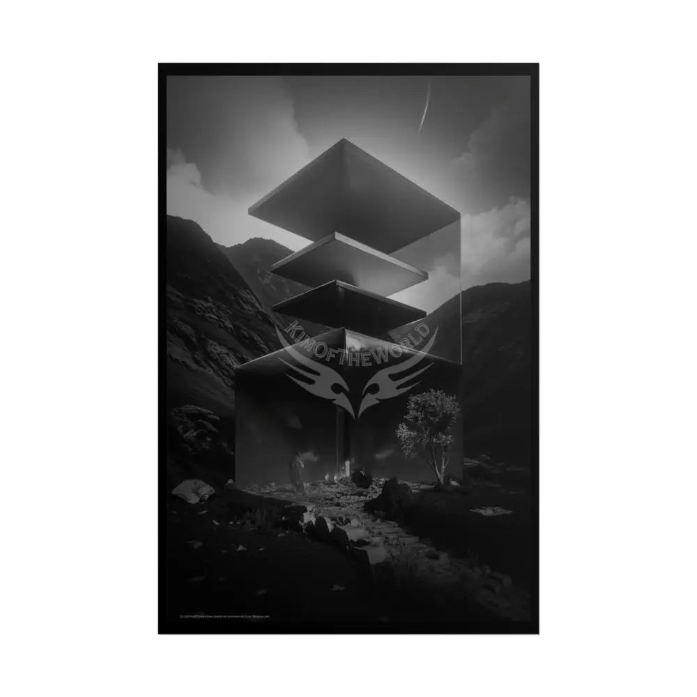 3D Block Levels Goth Landscape Poster — Colorful Rolled Art Print 24’’ x 36’’ (Vertical) / Matte Poster