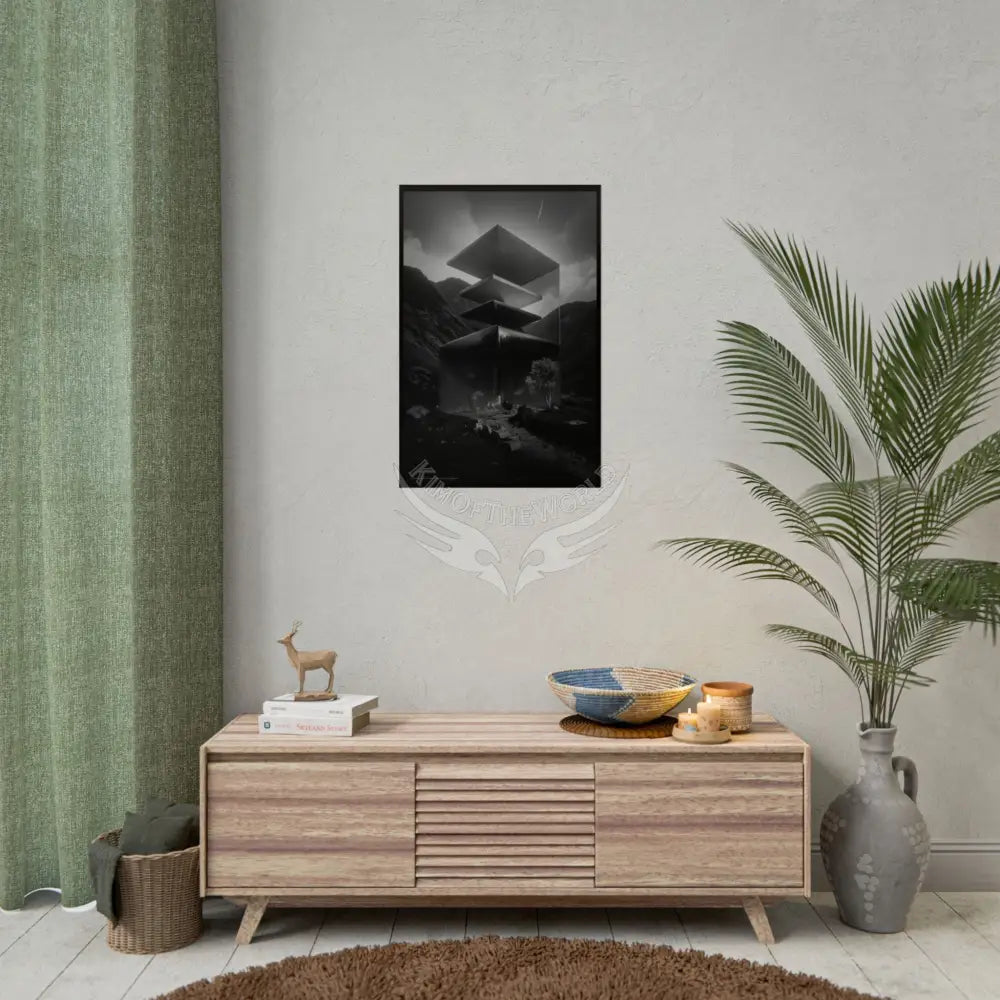 3D Block Levels Goth Landscape Poster — Colorful Rolled Art Print Poster