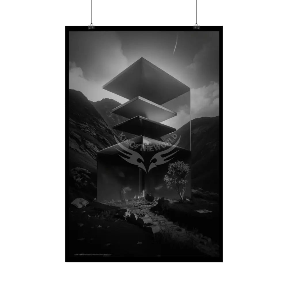 3D Block Levels Goth Landscape Poster — Colorful Rolled Art Print Poster