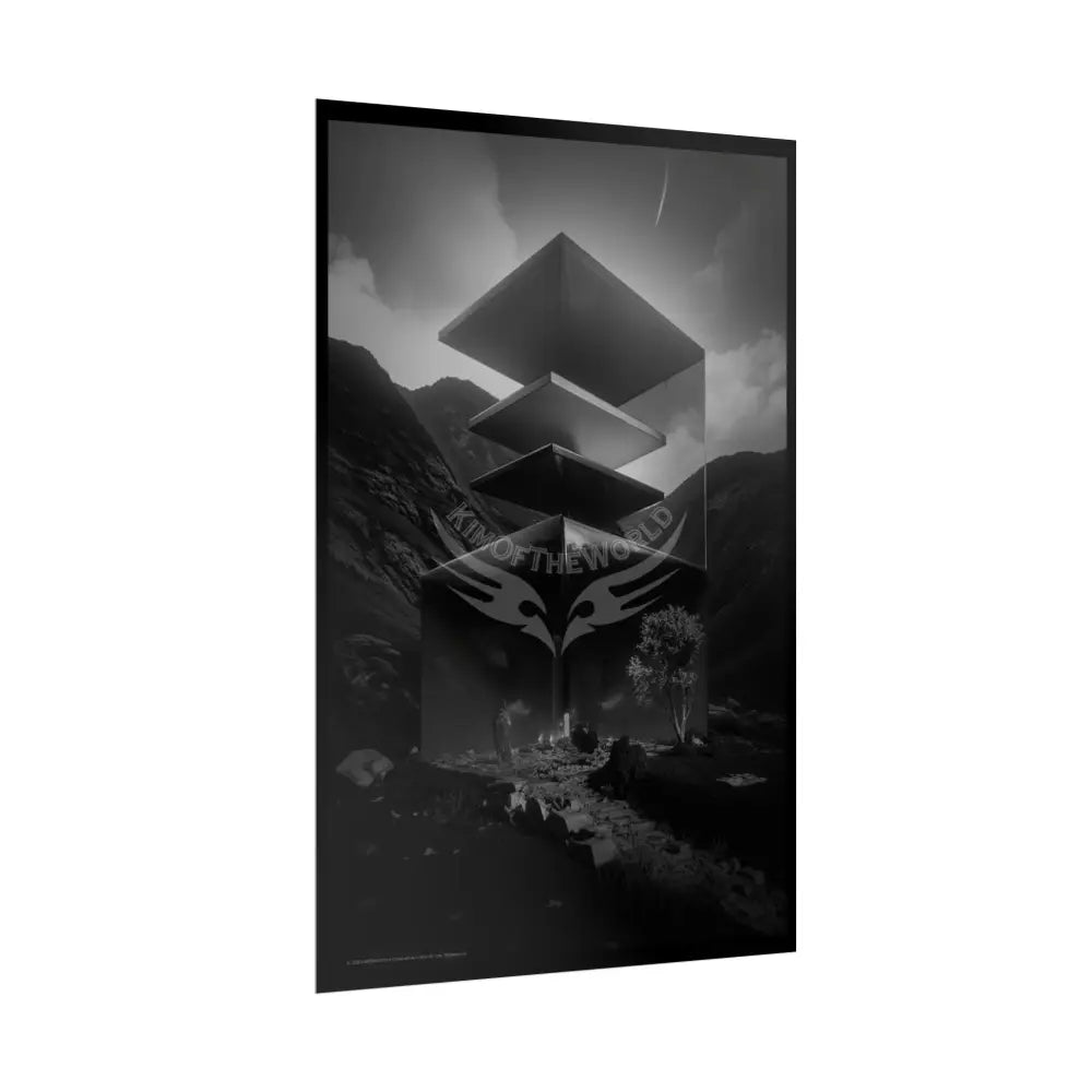 3D Block Levels Goth Landscape Poster — Colorful Rolled Art Print Poster