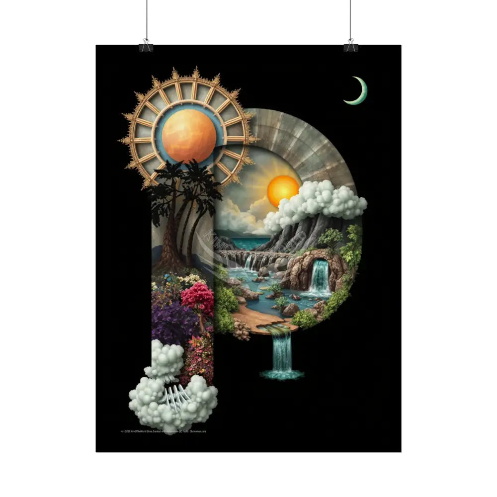 3D Block ’P’ Letter Initial Poster — Personalized Rolled Poster for Kids’ Rooms Classrooms & Homeschool Poster