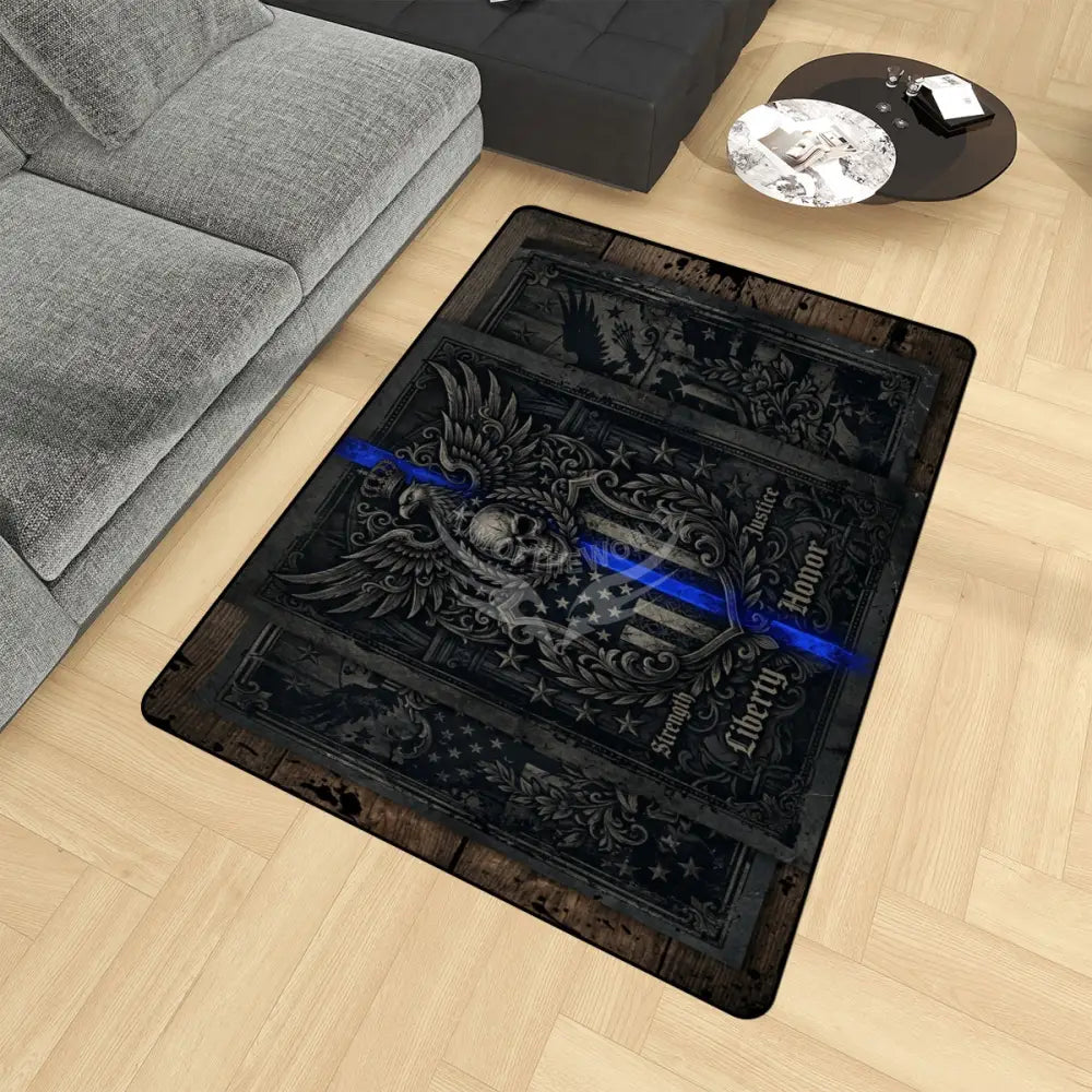 3D Blue Line Area Rug Floor Carpet 8x5.3 - 96’’x64’’ - Rugs & Mats