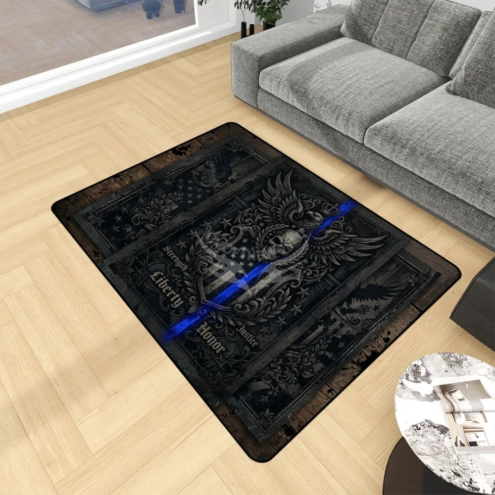 3D Blue Line Area Rug Floor Carpet 8x5.3 - 96’’x64’’ - Rugs & Mats