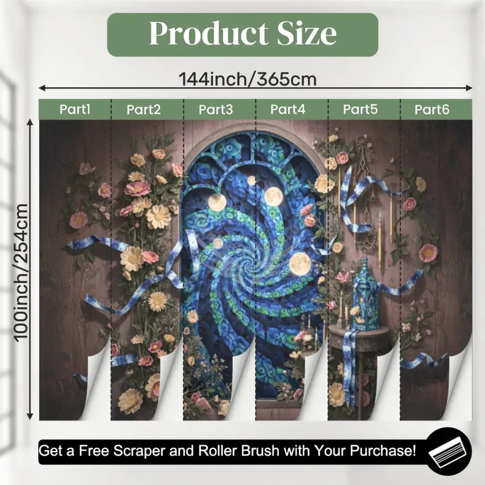 3D Blue Ribbon Dream Unpasted Mural Wallpaper 144’’x100’’ - 144’’x100’’ - Wall Coverings