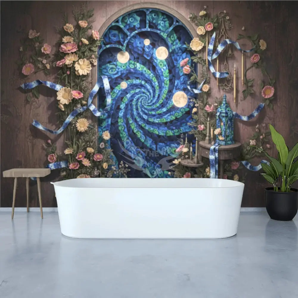 3D Blue Ribbon Dream Unpasted Mural Wallpaper 144’’x100’’ - 144’’x100’’ - Wall Coverings